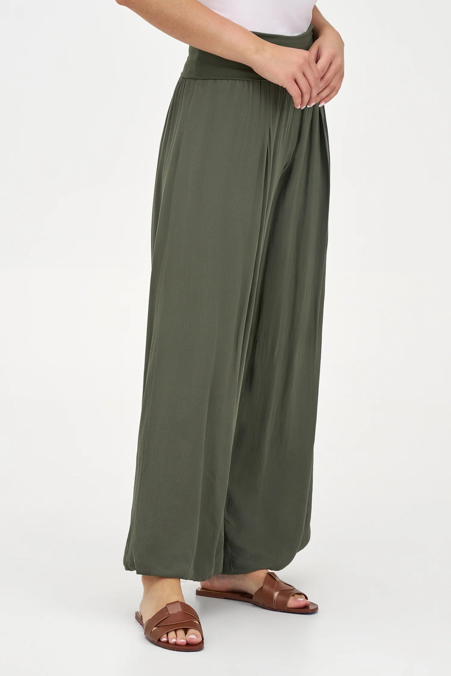Rolled Waist Flowy Pants
