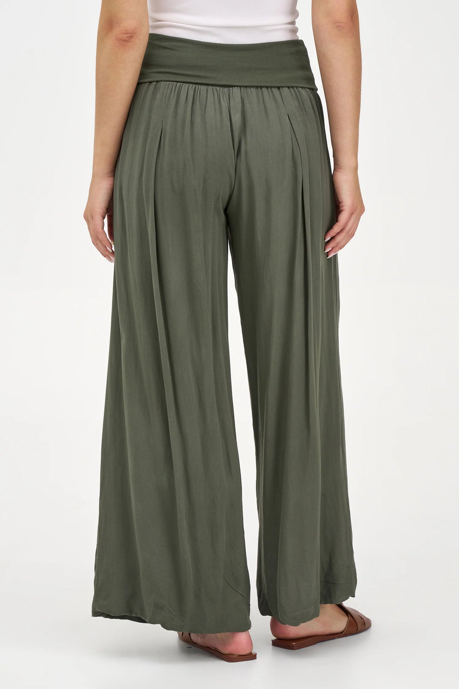 Rolled Waist Flowy Pants