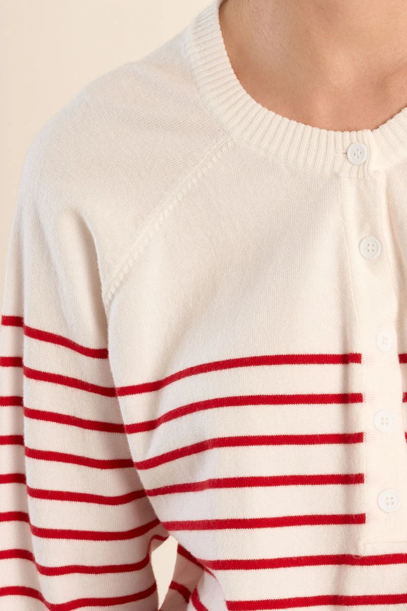 Striped Button-Up Sweater