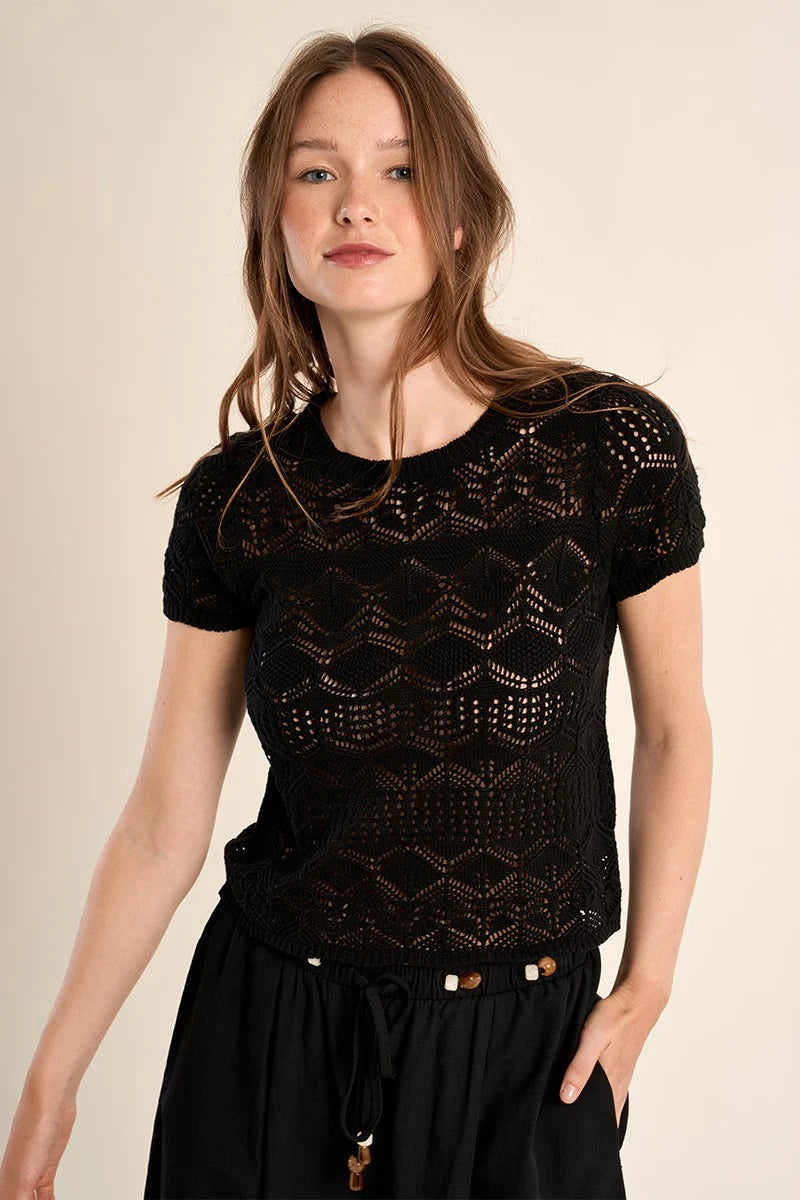 Crocheted S/S Sweater
