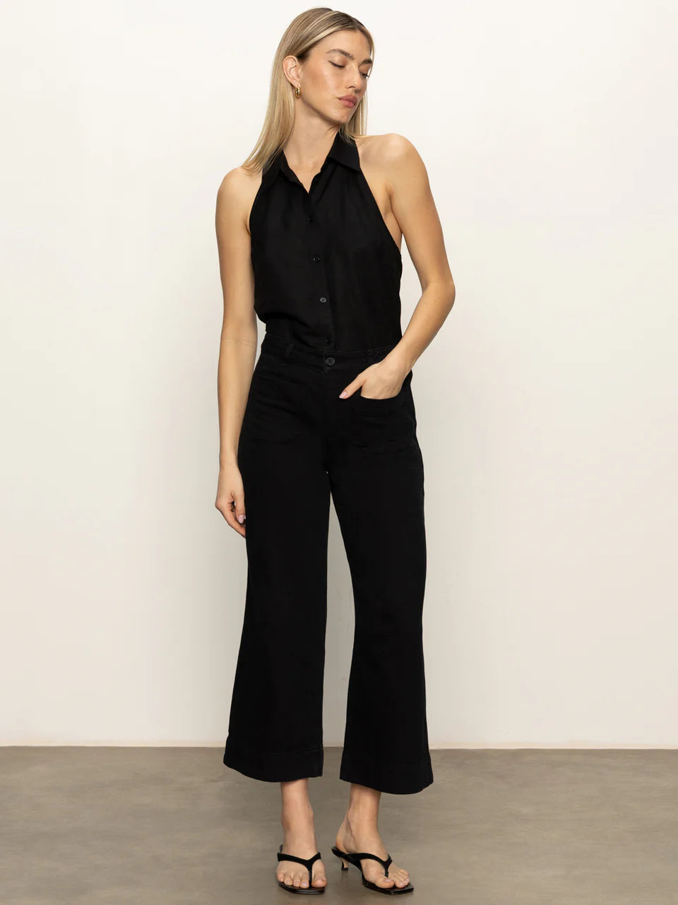 Marine Wide Leg Crop