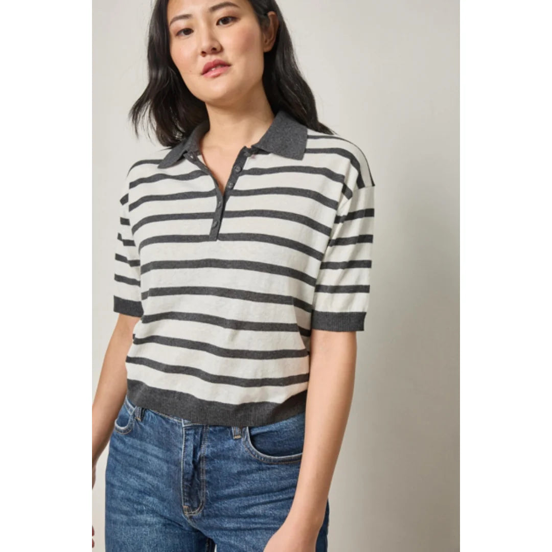 Drop Shoulder Polo Neck Sweater