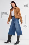 Puff Sleeve Jacket w/ Laser Cut Hem