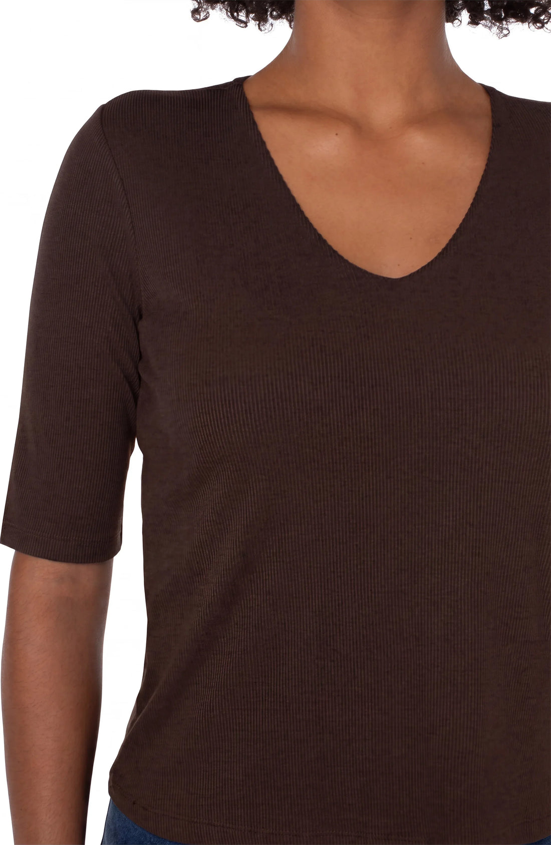 Double Layer V-Neck Rib