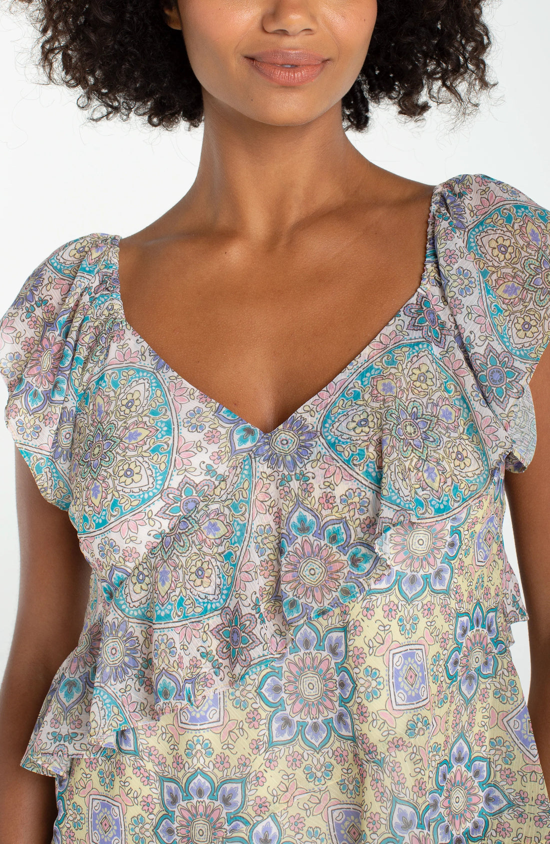 Flutter Sleeve Draped Top