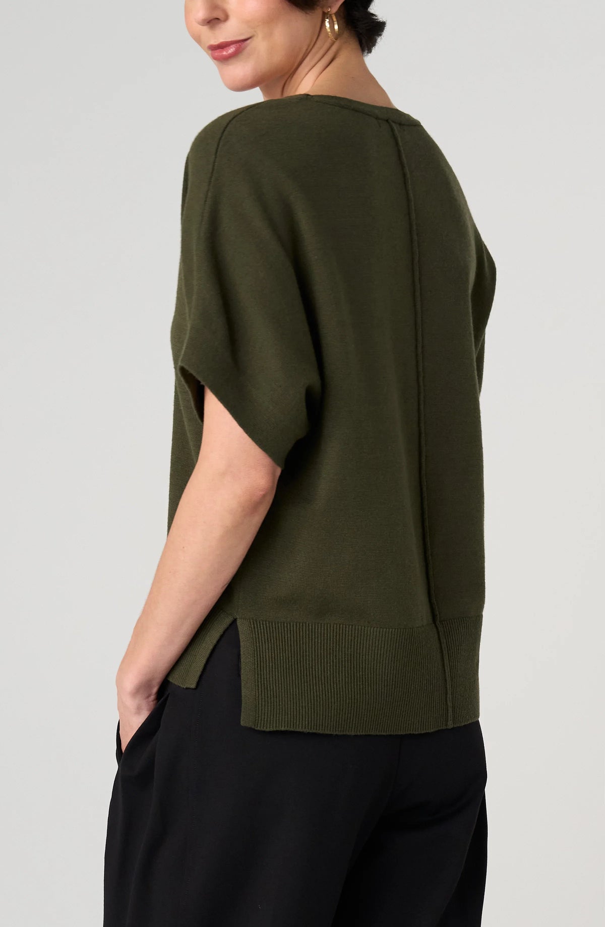 S/S V-Neck Dolman Sweater