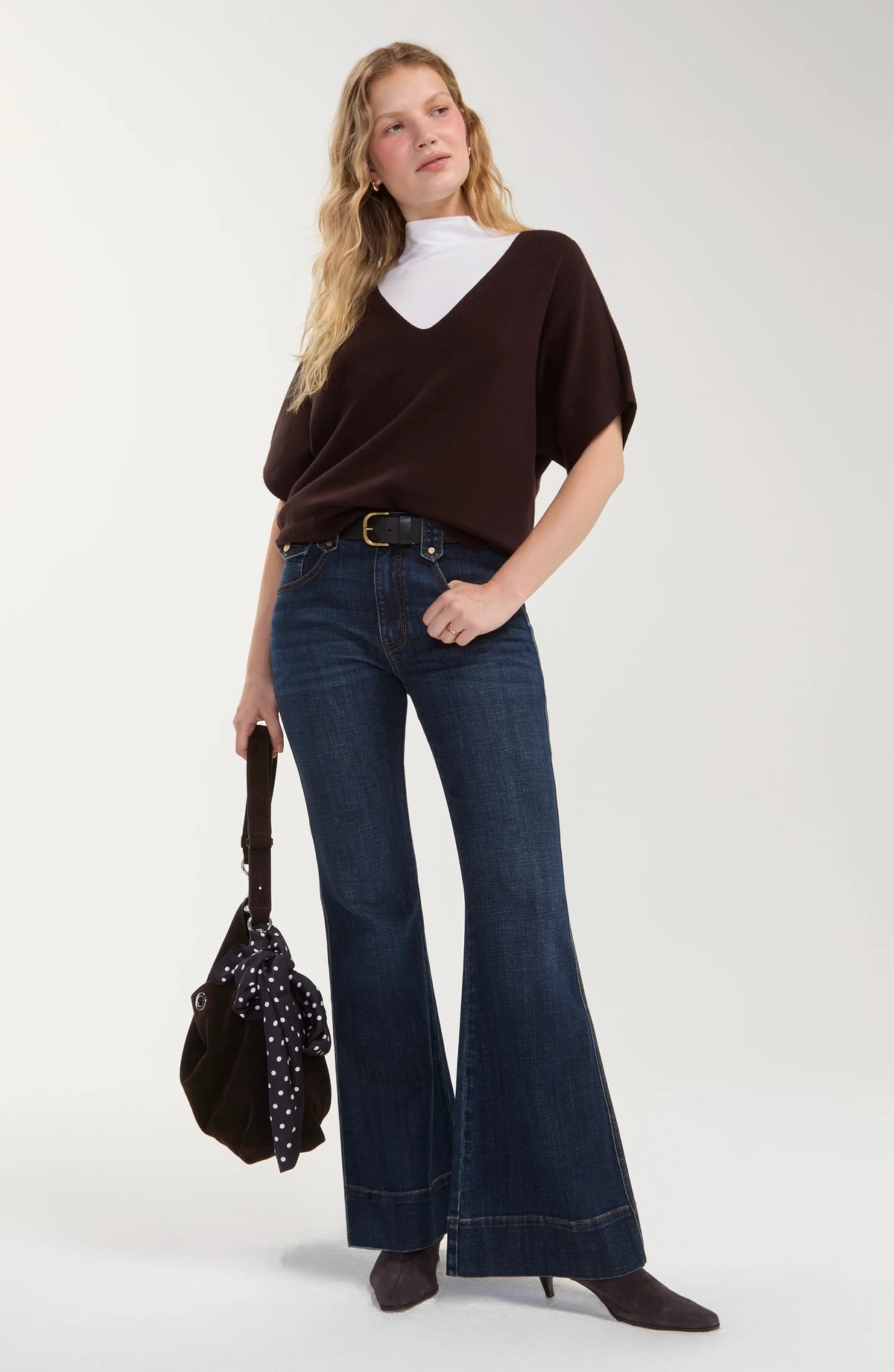 S/S V-Neck Dolman Sweater
