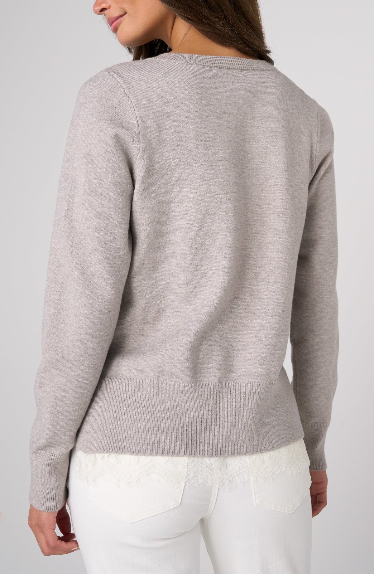 V-Neck Sweater w/ Lace