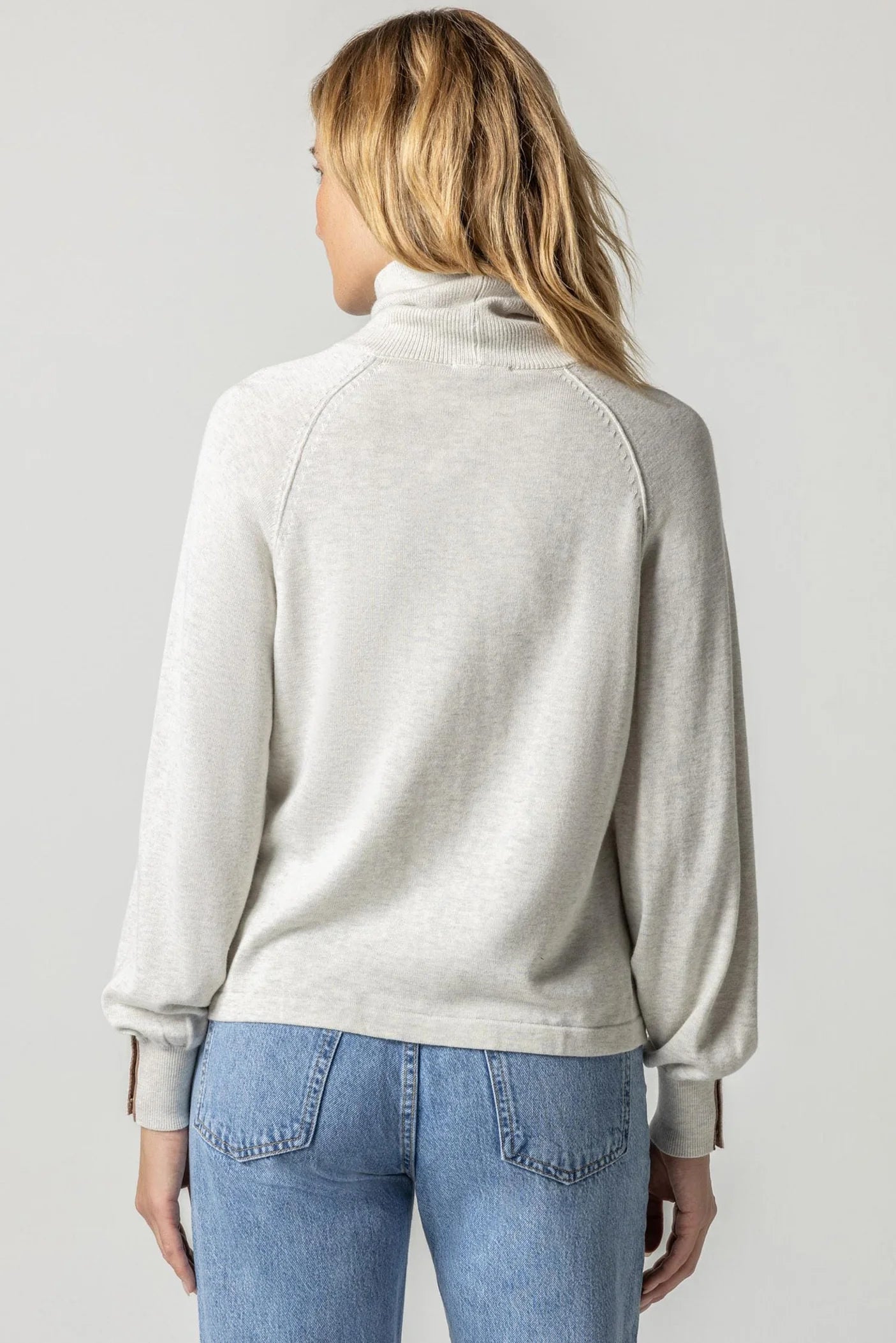 Snap Cuff Turtleneck Sweater