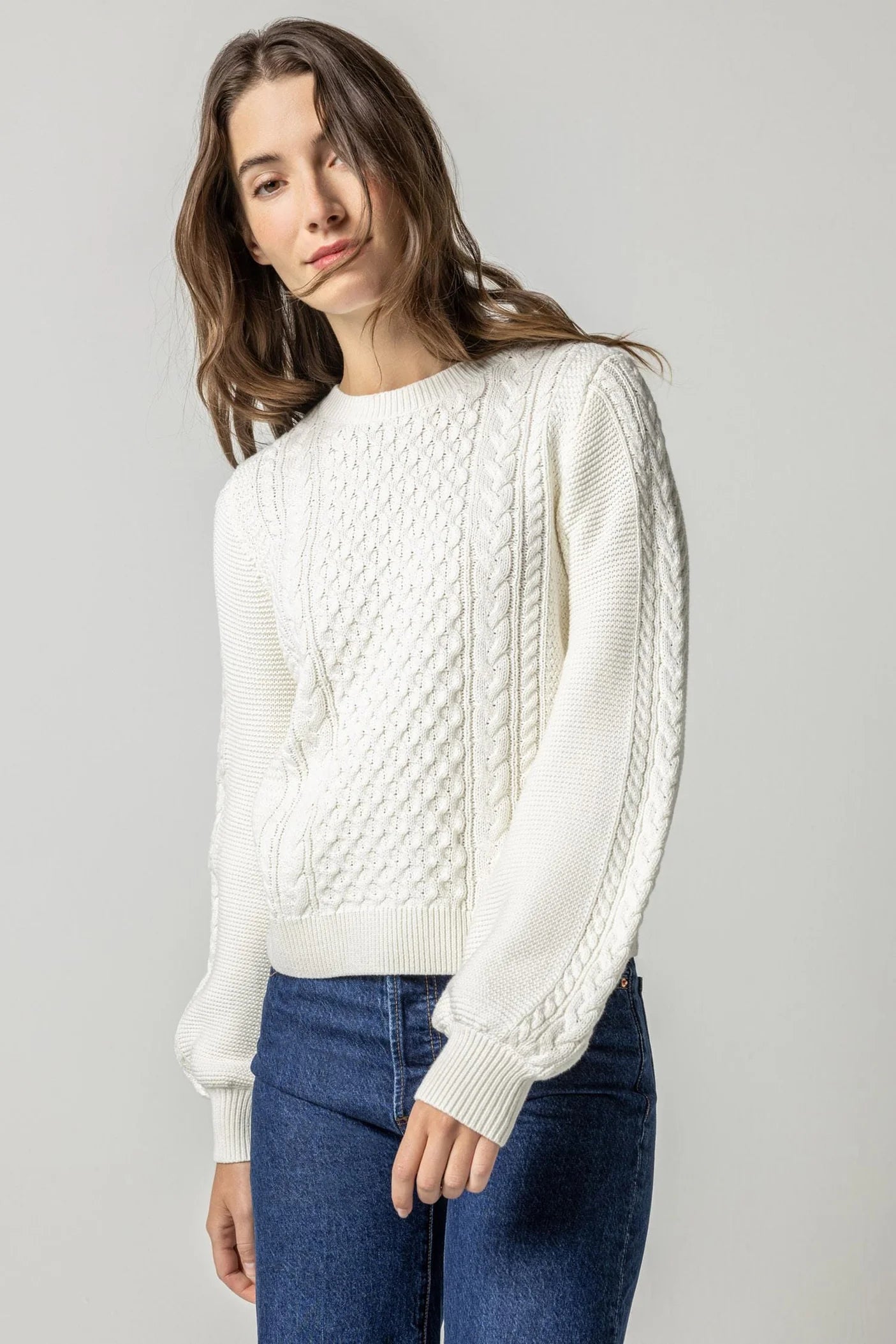Cable Crewneck Sweater
