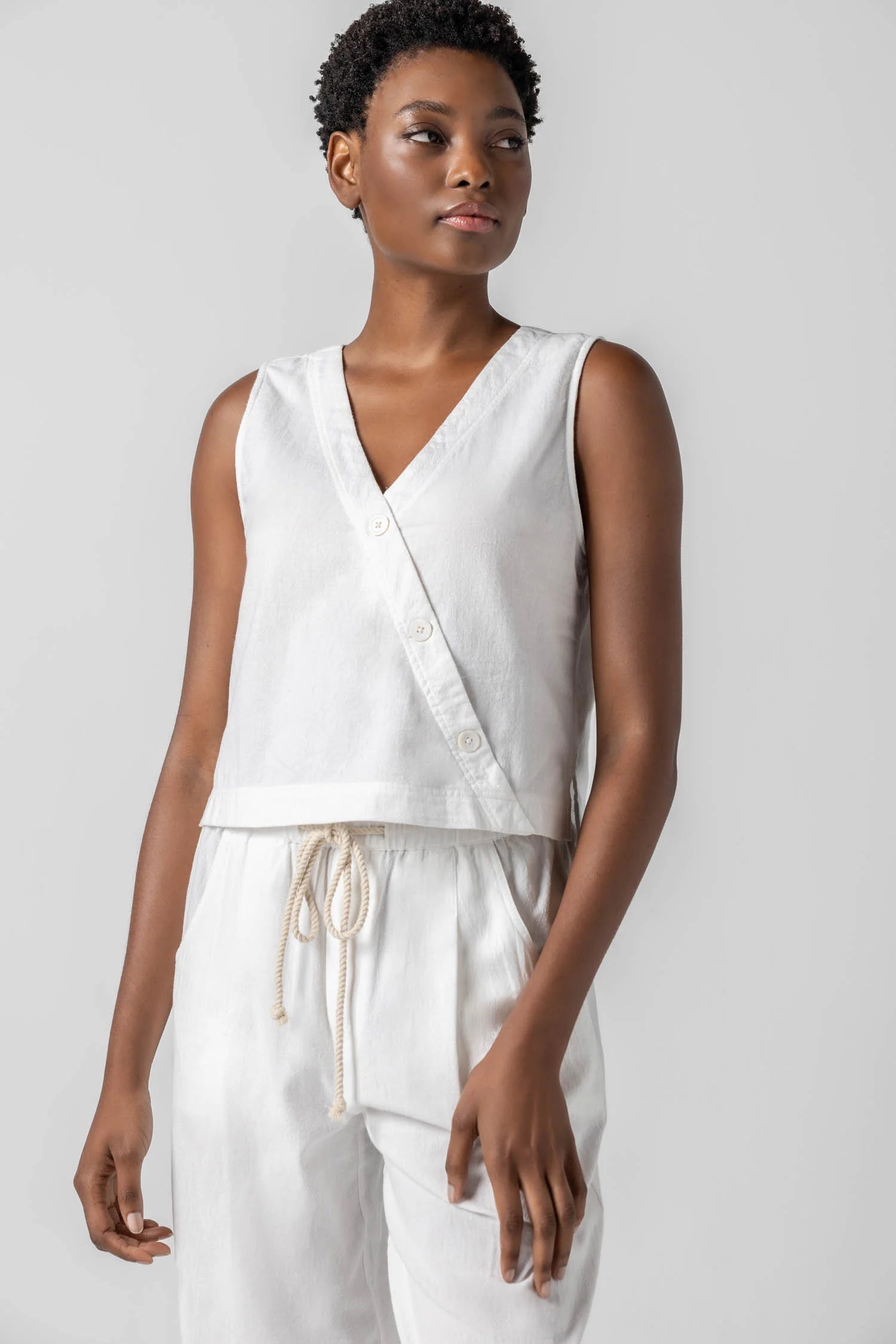 Cross Front Sleeveless Top