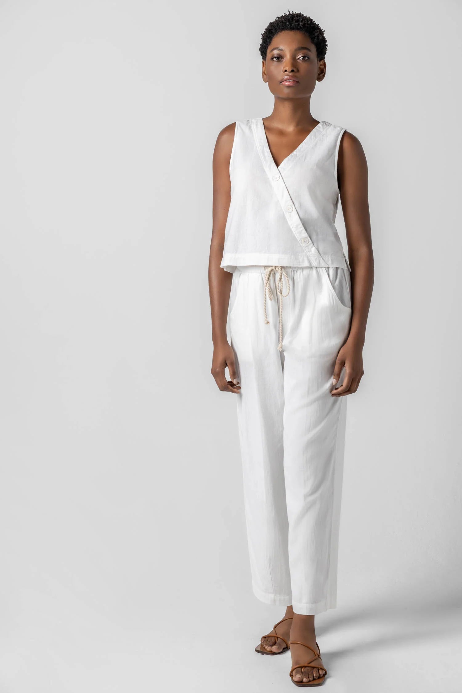Cross Front Sleeveless Top