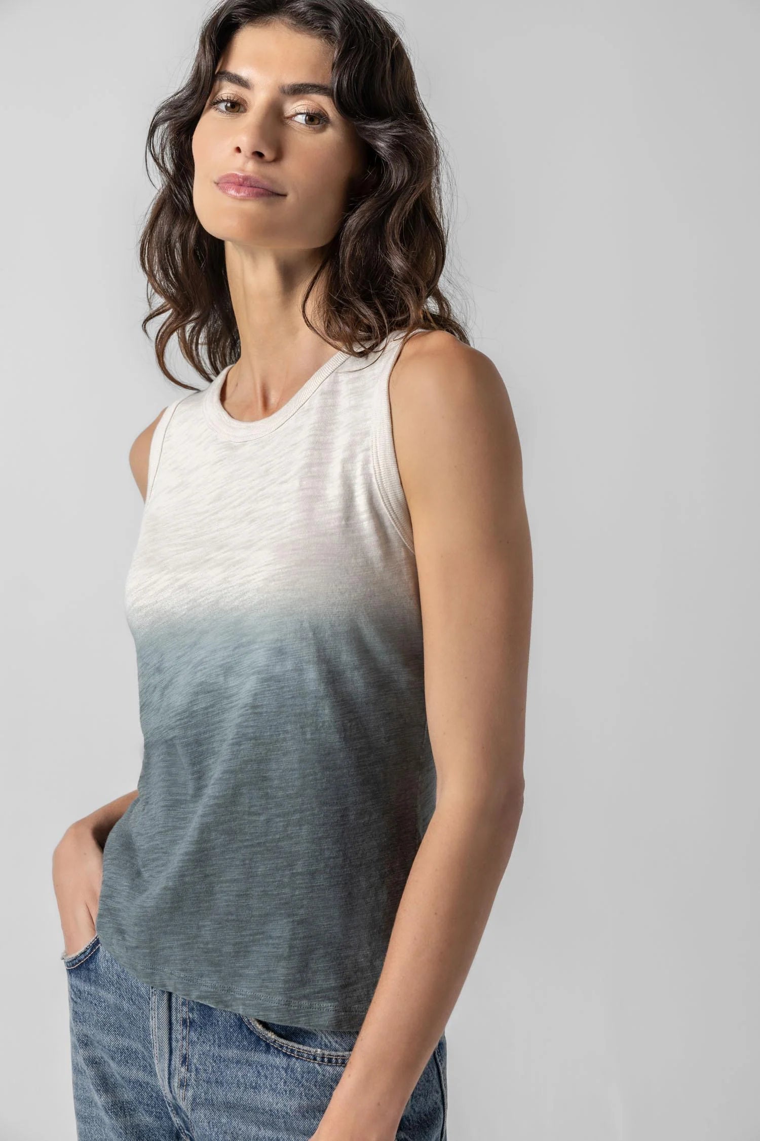 Ombre Back Seam Tank