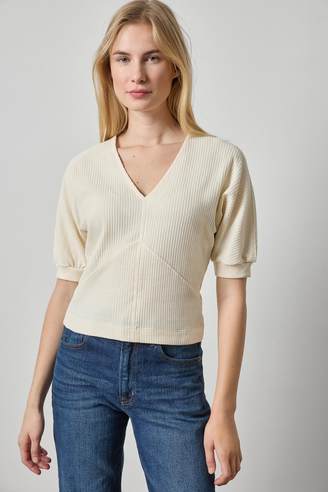 Seamed V-Neck Top