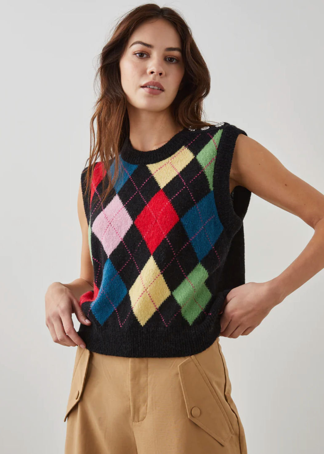 Ladies argyle outlet sweater vest