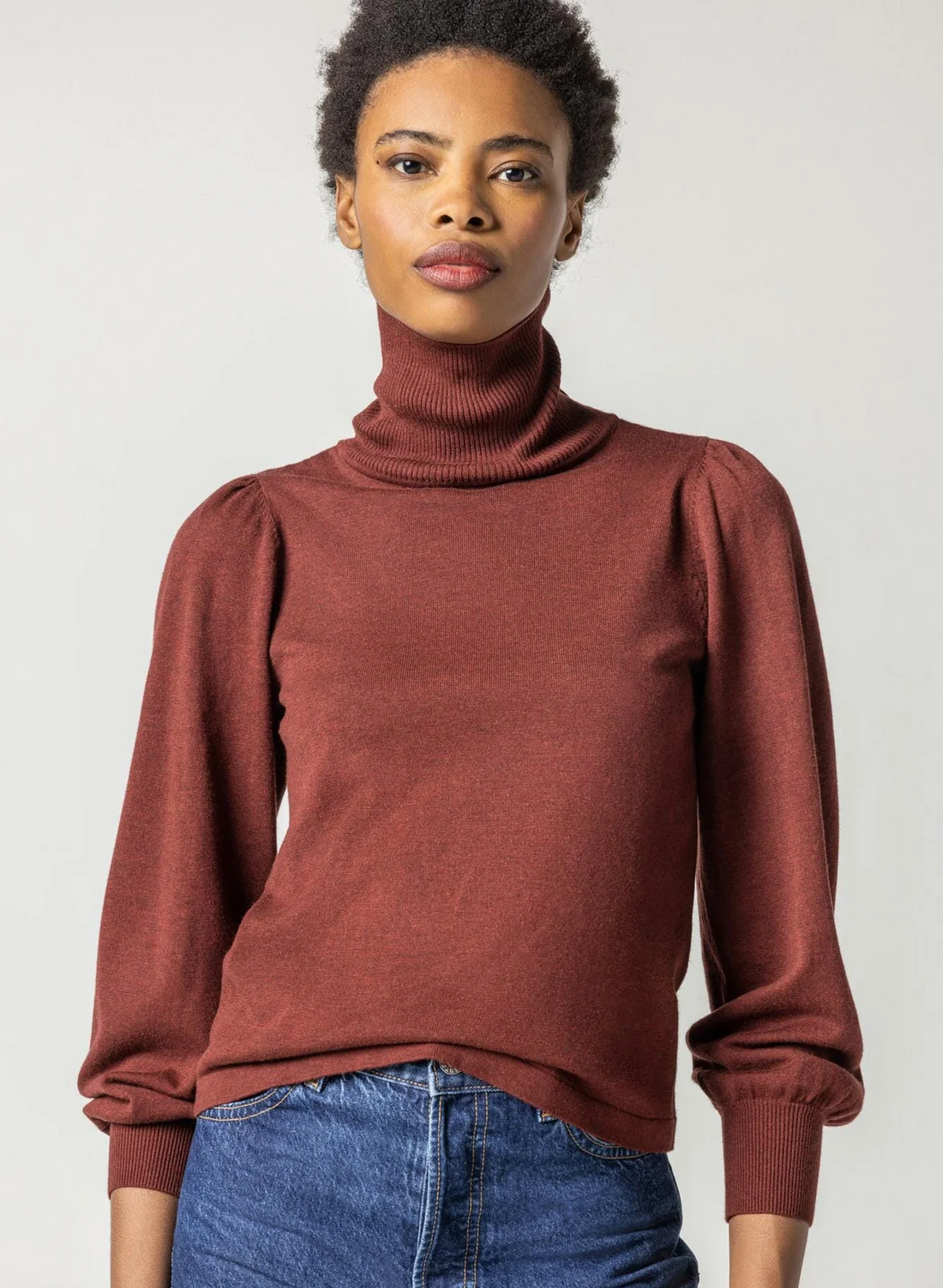 Puff Sleeve Turtleneck