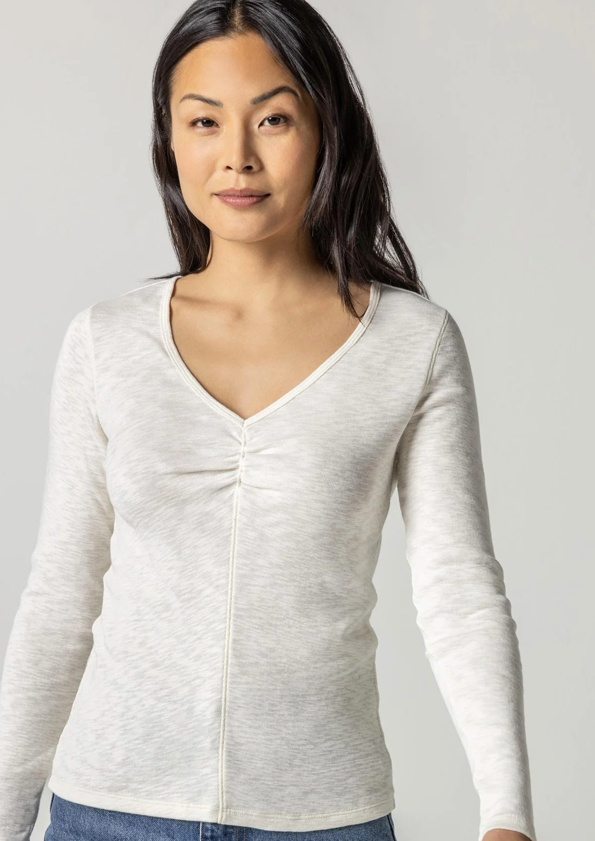 Long Sleeve Shirred