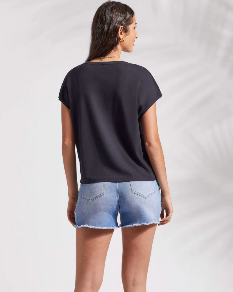Cap Sleeve Crew Top