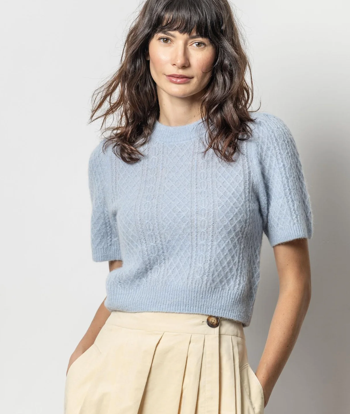 Cropped Cable Sweater