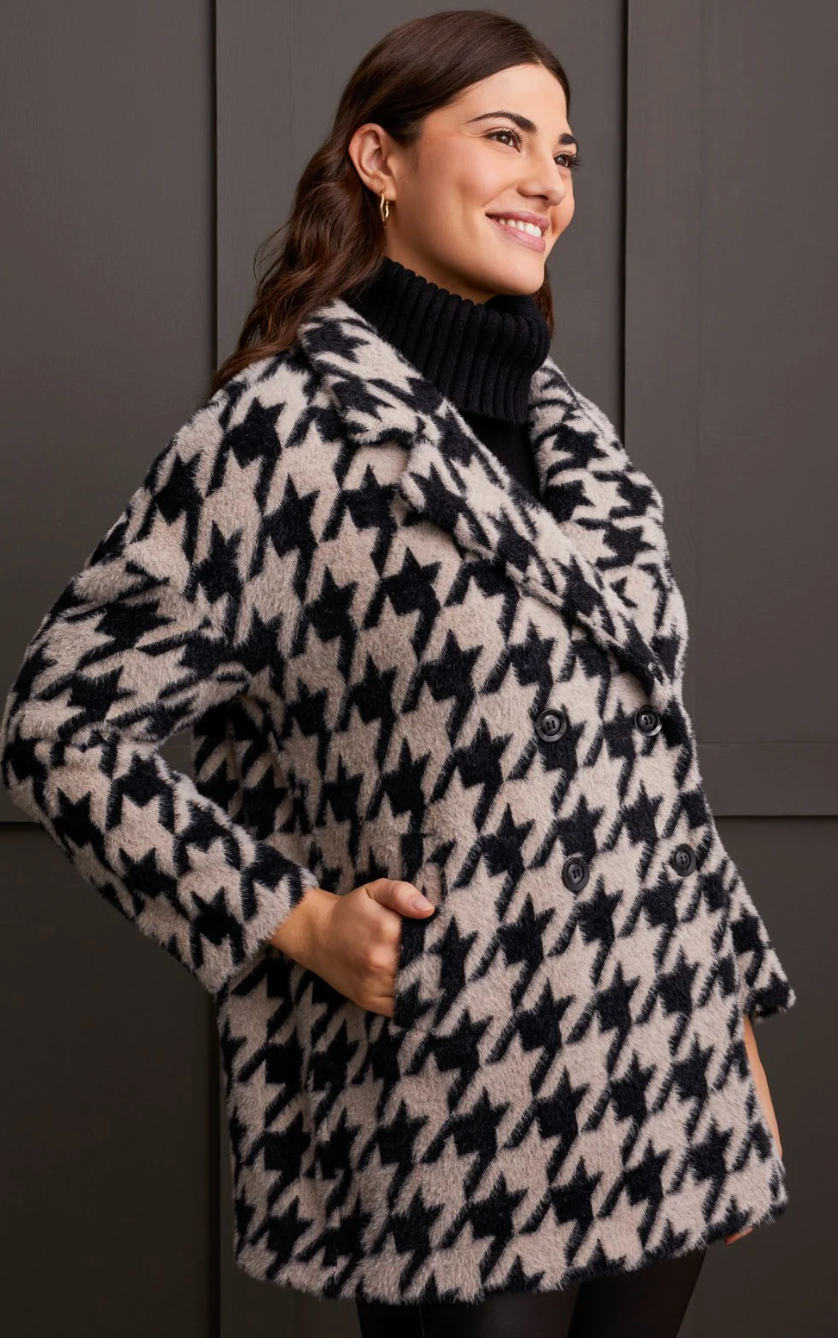 Houndstooth Double Breasted Coat