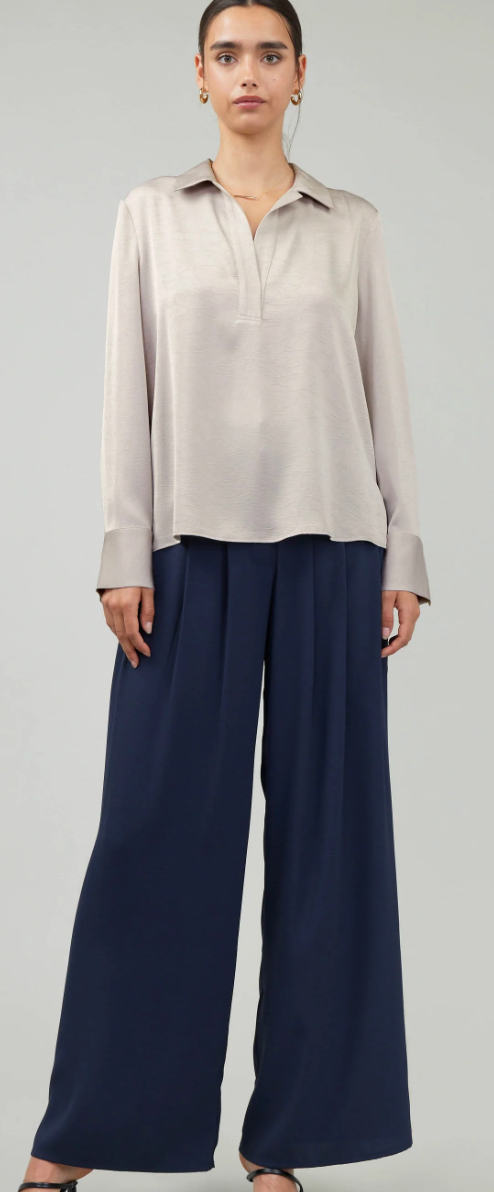 Split Neck Collar Blouse