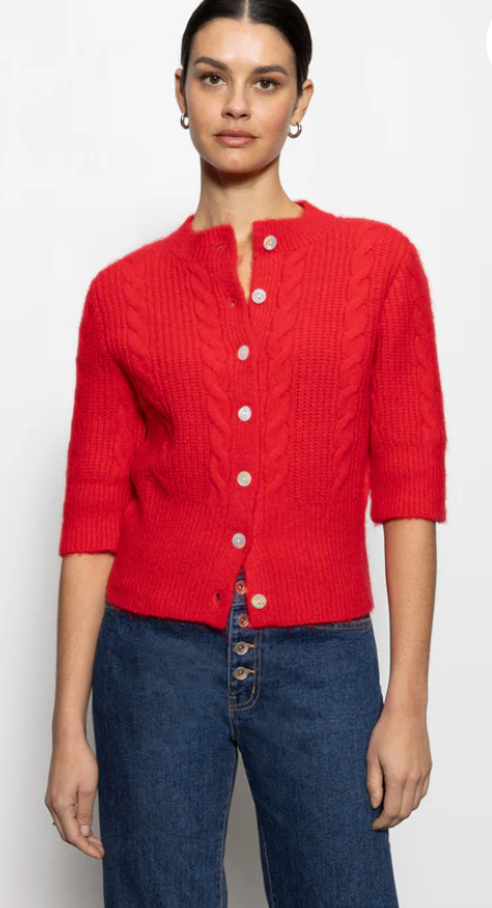 Fuzzy Cable Cardigan
