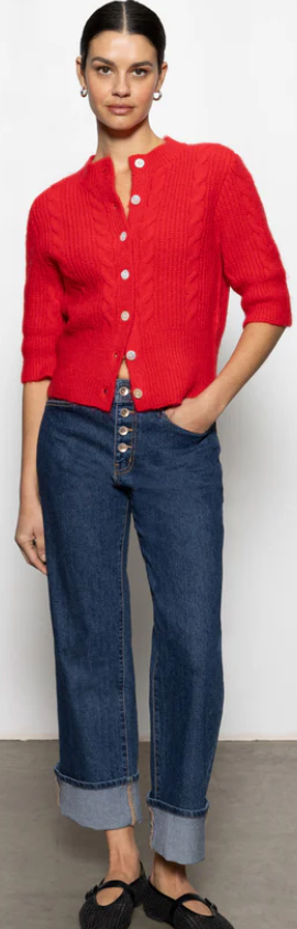 Fuzzy Cable Cardigan
