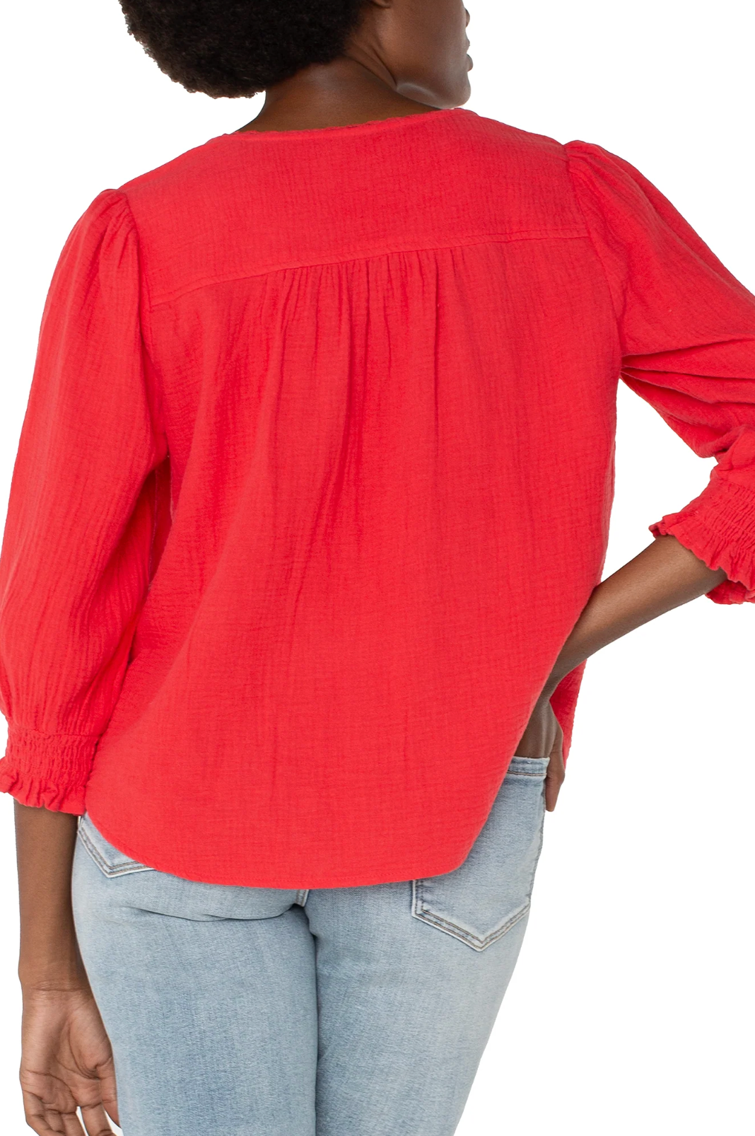 3/4 Sleeve Embroidered Blouse