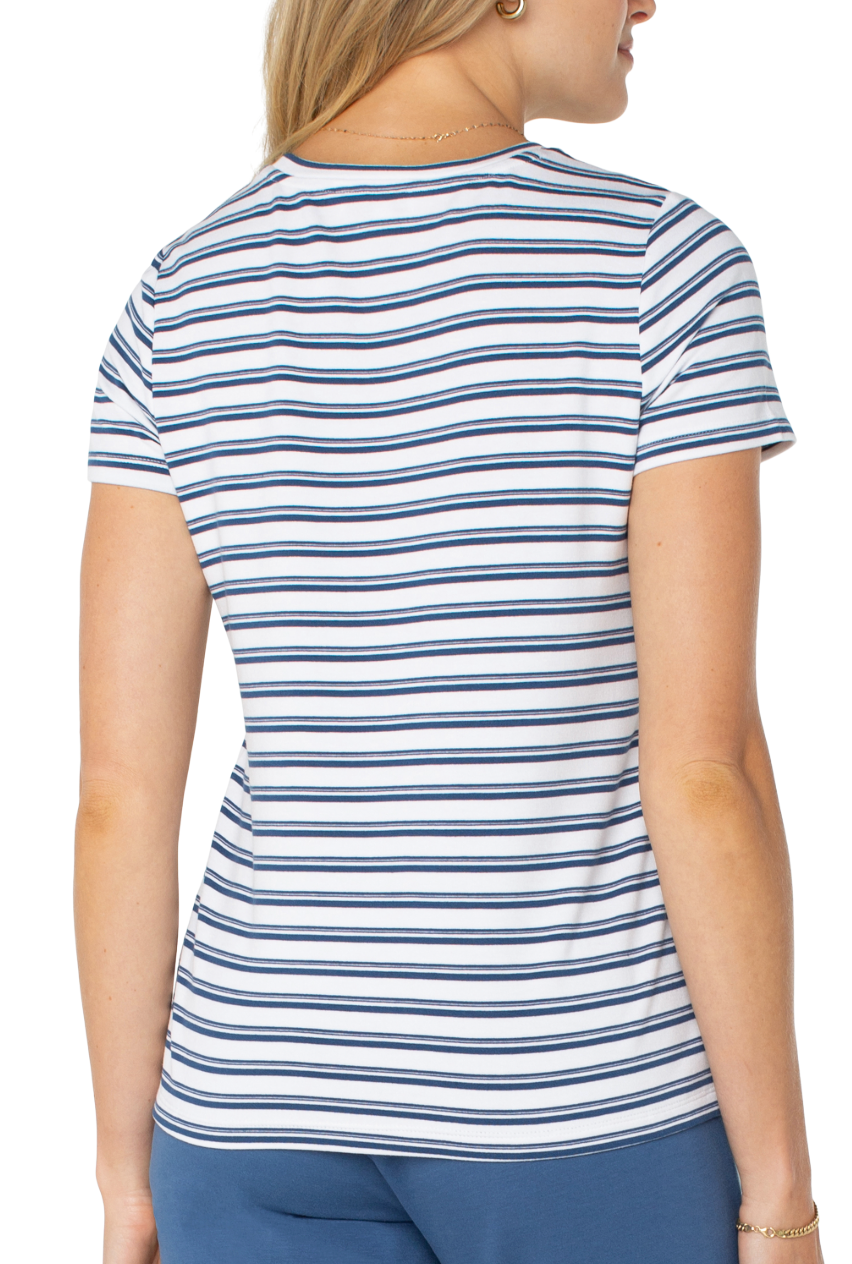 Short Slv Stripe Crew