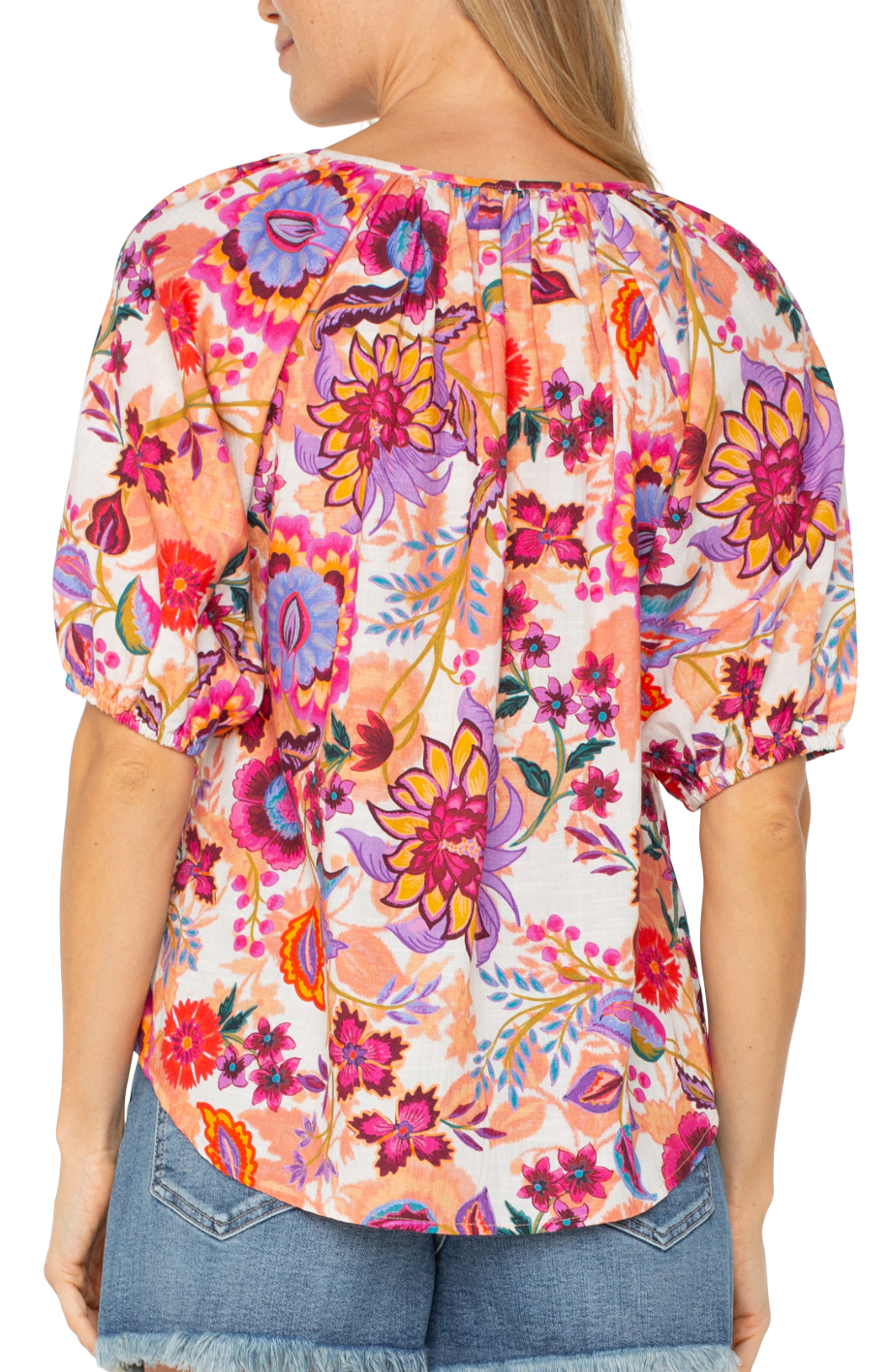 Short Slv Floral Print Blouse