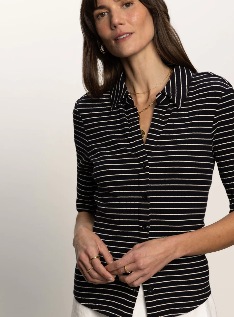 Half Sleeve Ribbed Tee