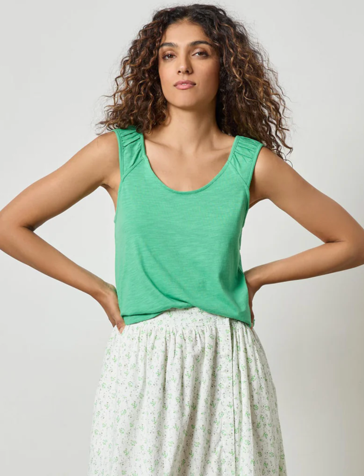 Shirred Strap Tank