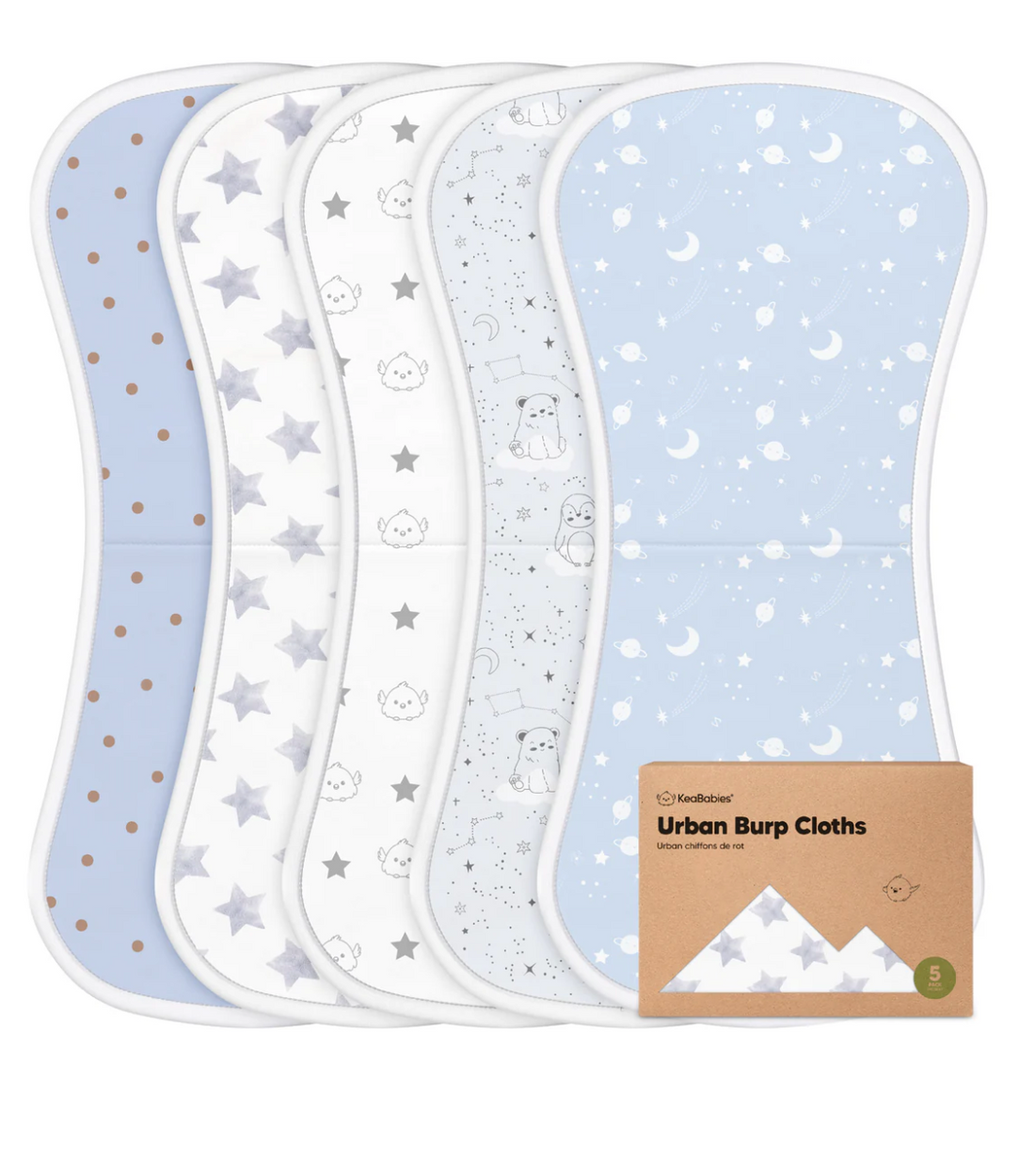 5pk Urban Burp Cloths