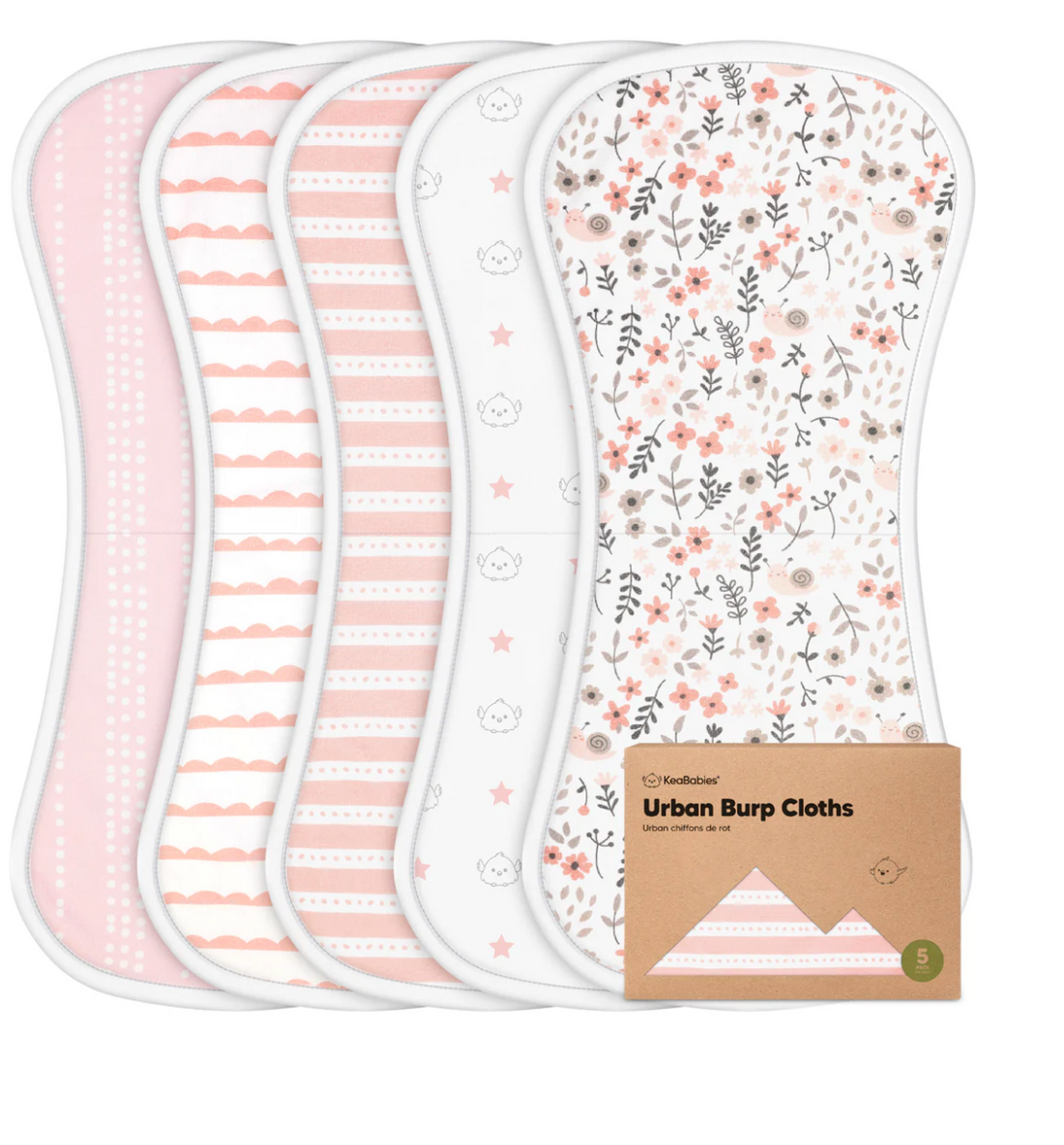 5pk Urban Burp Cloths