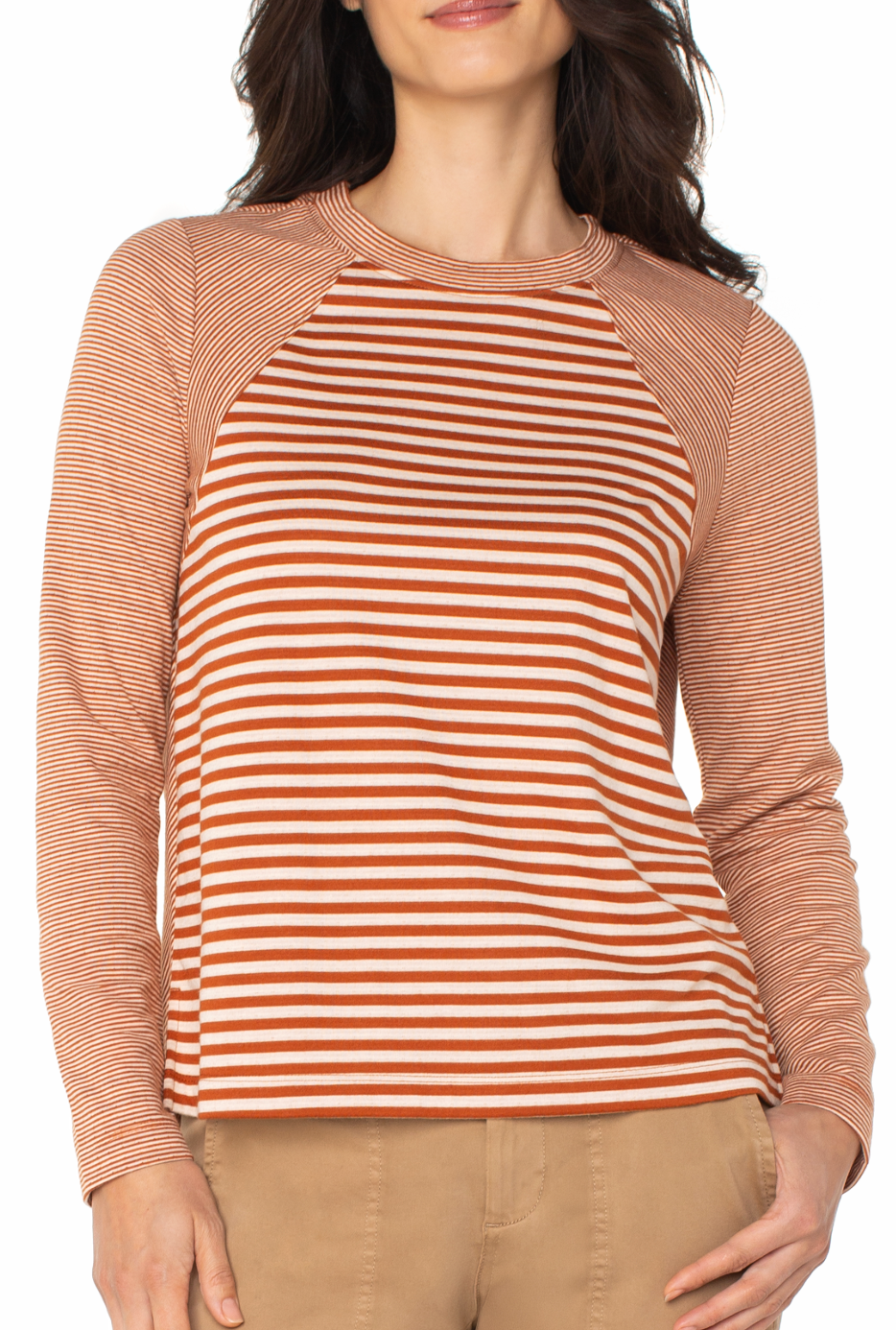 Long Slv Crew neck w/Seaming