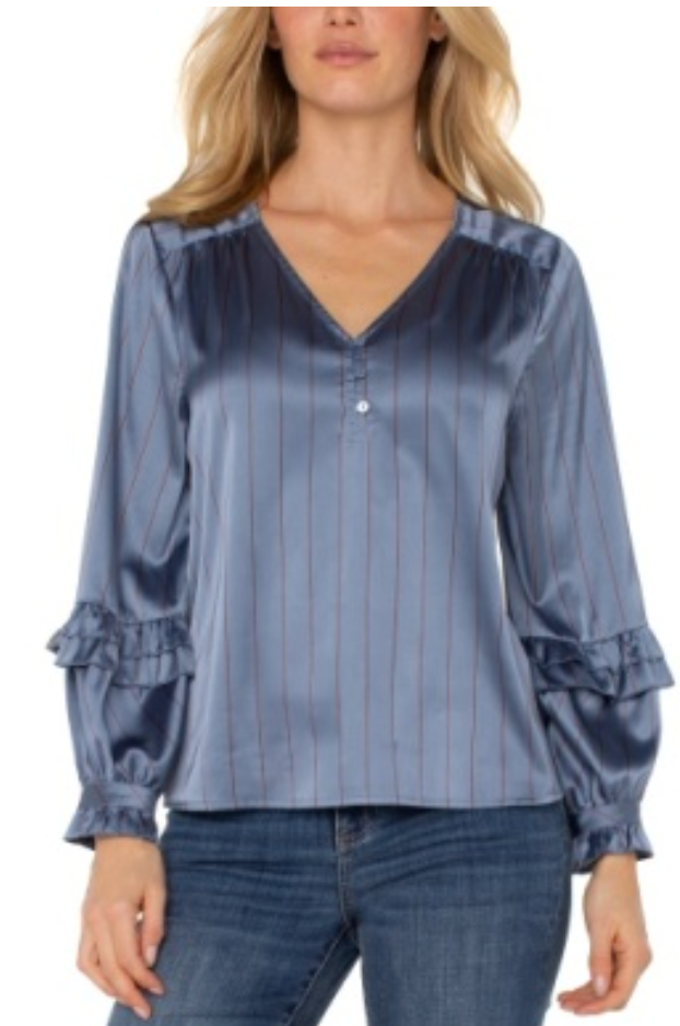 Woven Blouse w/Ruffles