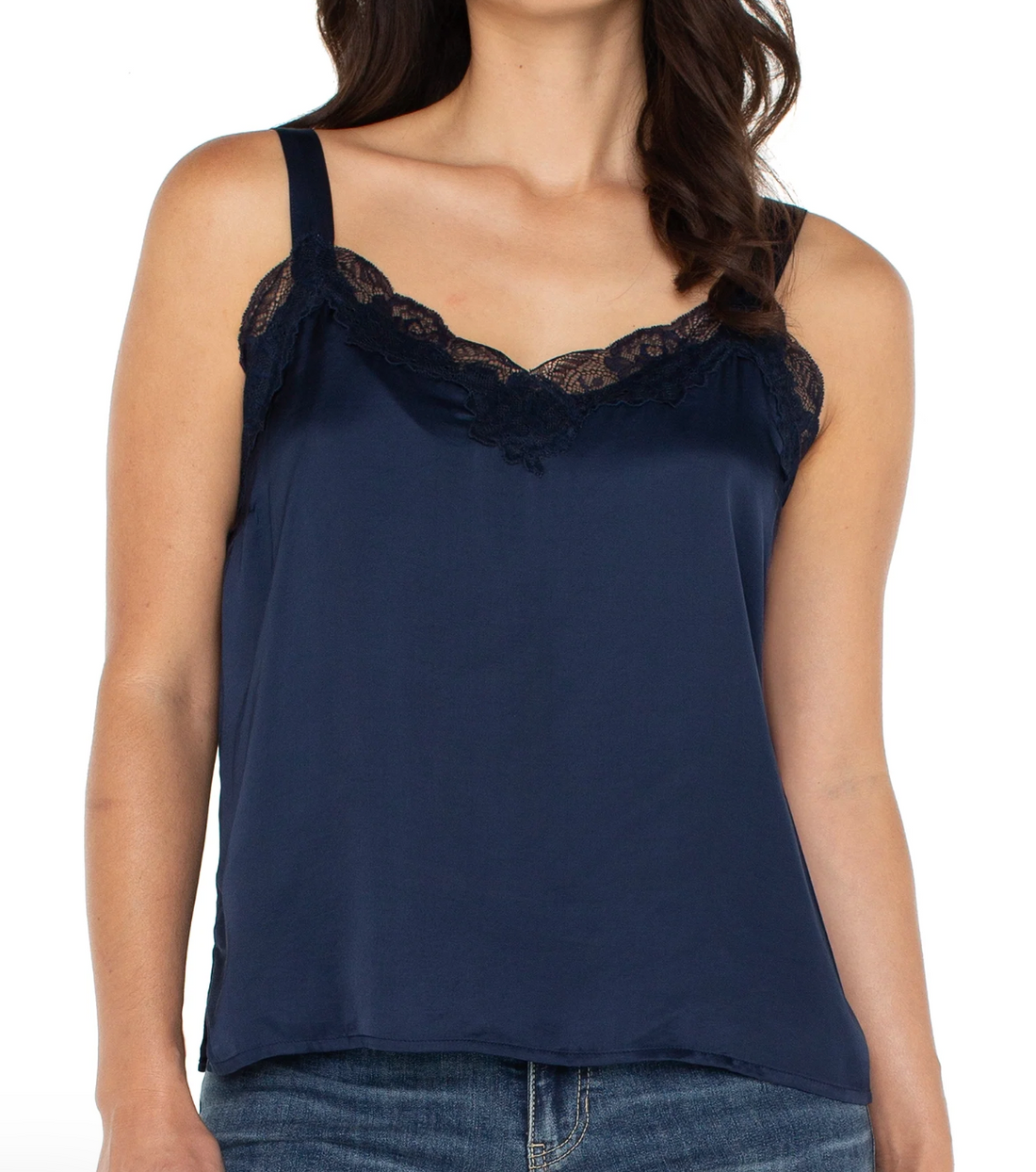 Woven Tank w/Lace Trim