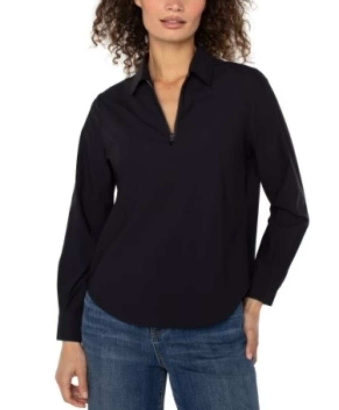 L/S Collared Zip Knit Shirt