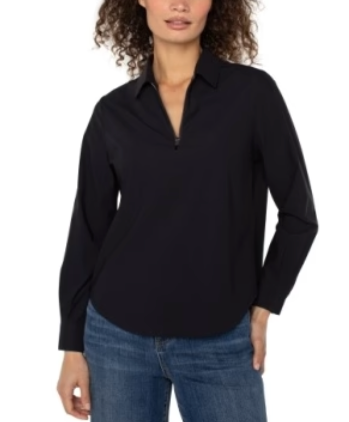 L/S Collared Zip Knit Shirt