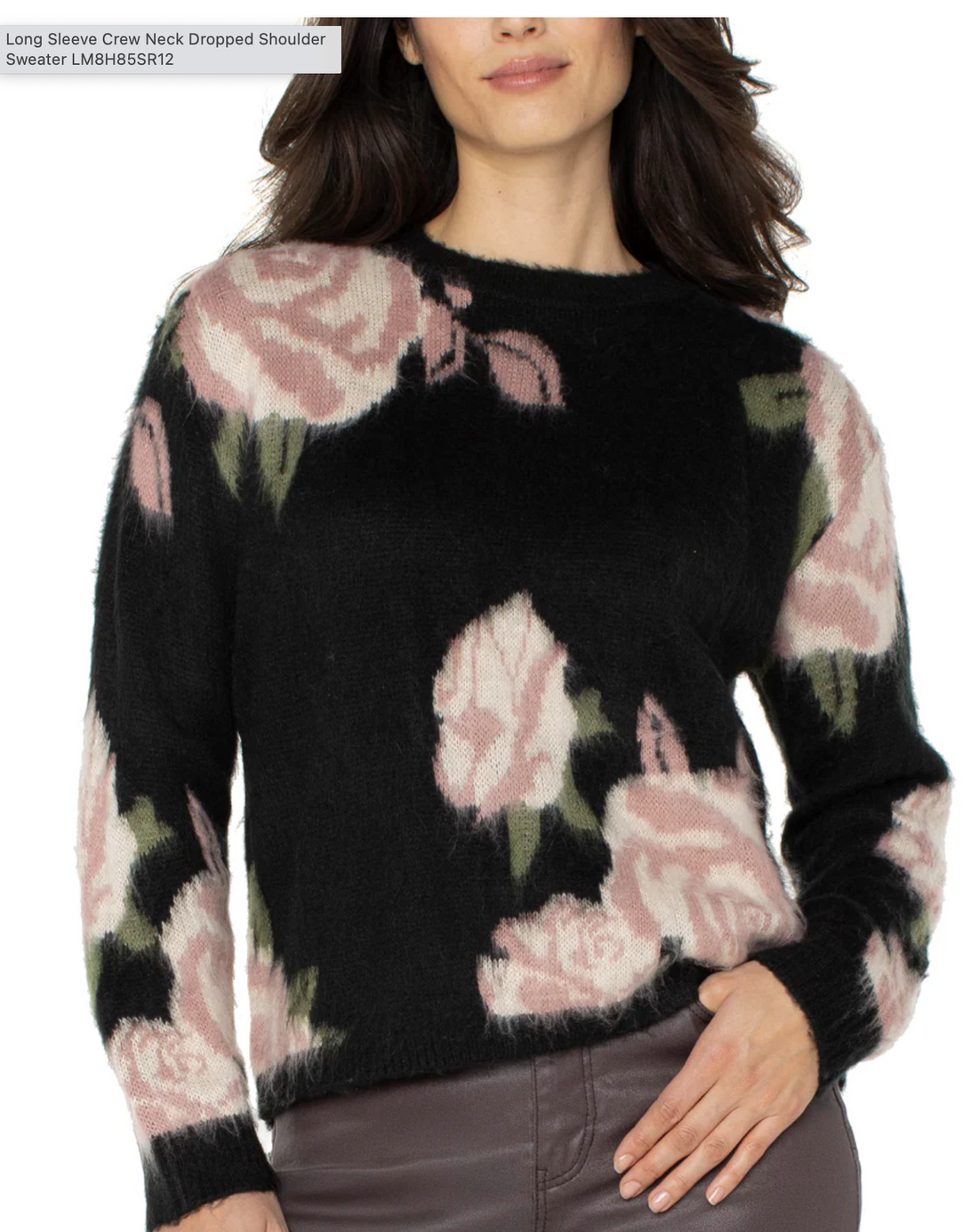 Crew Neck Rose Sweater