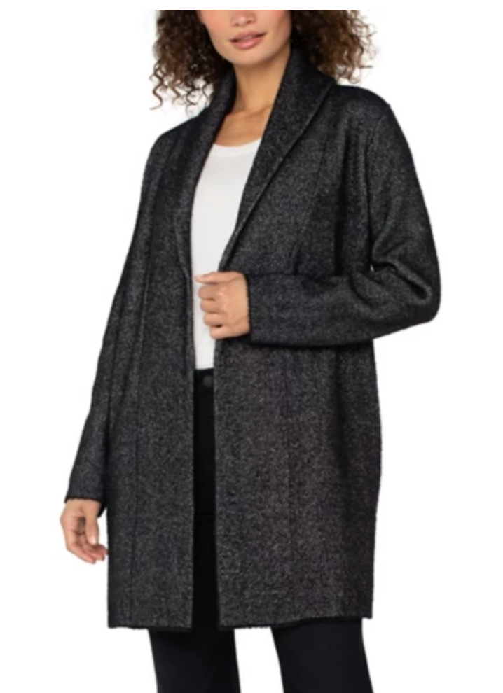 Open Knit Shawl Sweater Coat