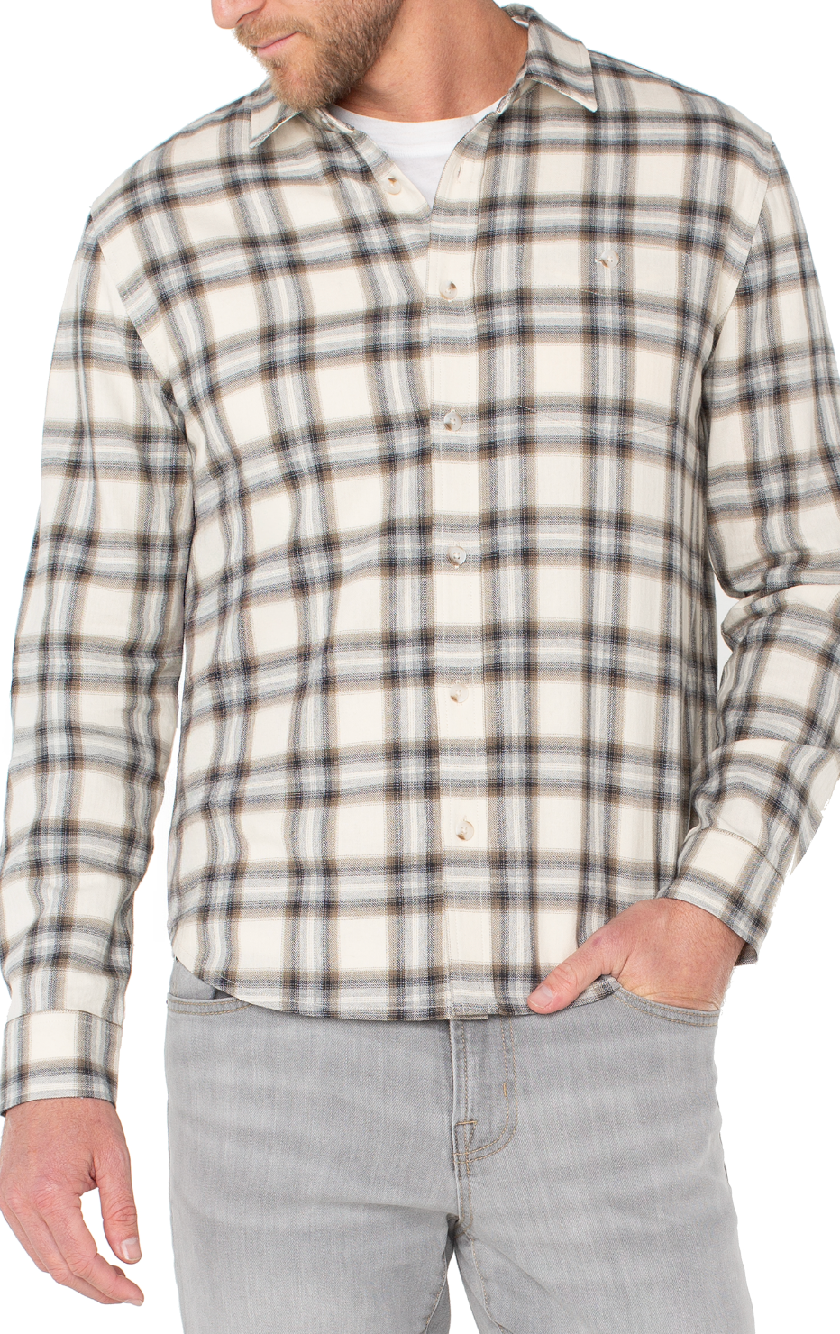 L/S Curved Yoke Shirt