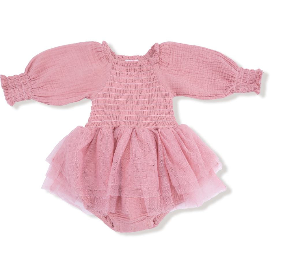 L/S Smocked Bubble w/Tutu