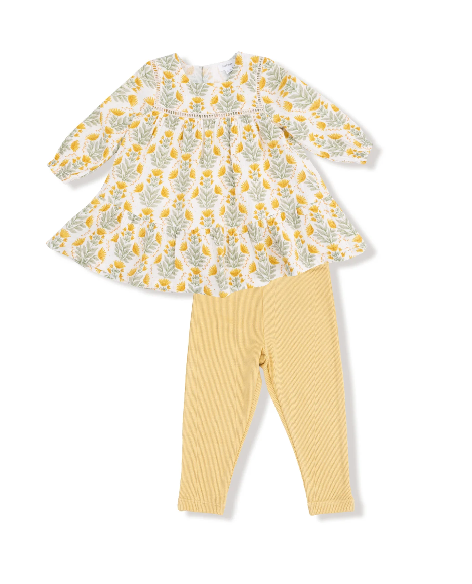 Ladder Trim Dress & Leggings