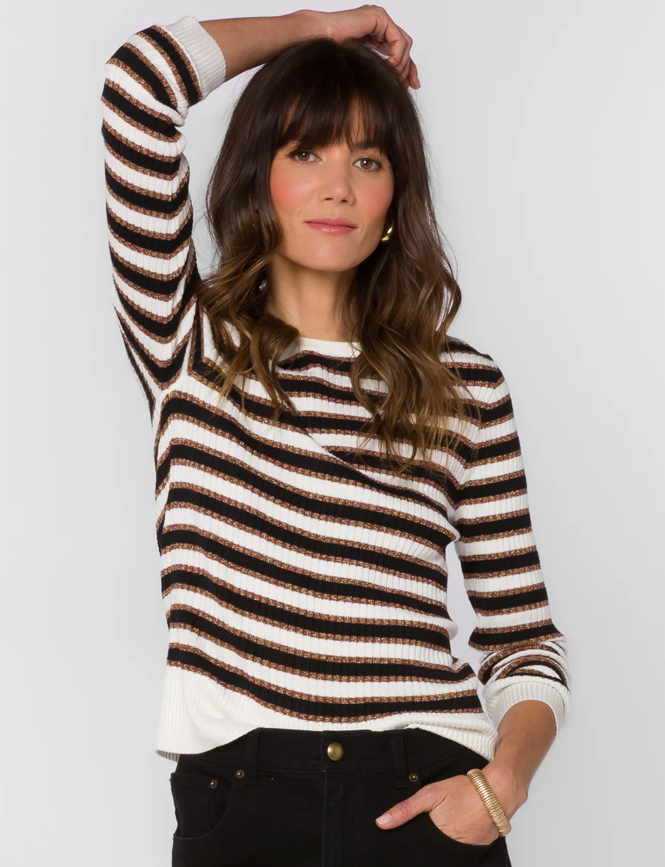Lurex L/S Stripe Sweater