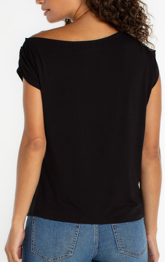 Short Slv Asym Off Shoulder Top