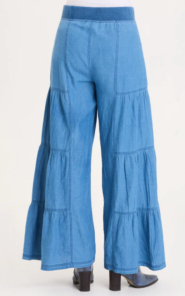 Mock-Denim Side Tiered