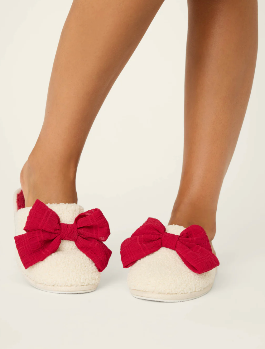 Festive Bow Slippers