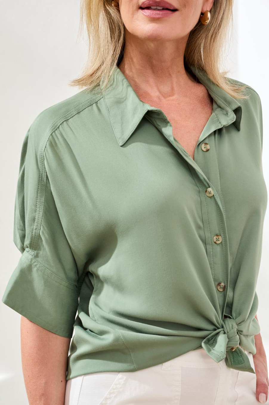 Soft satin Drop Shoulder Blouse
