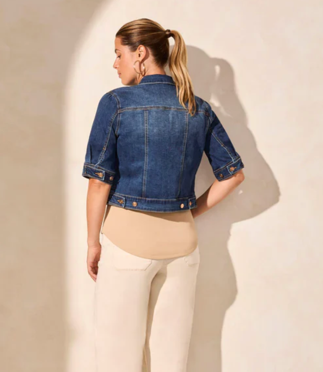 Elbow Sleeve Denim Jacket